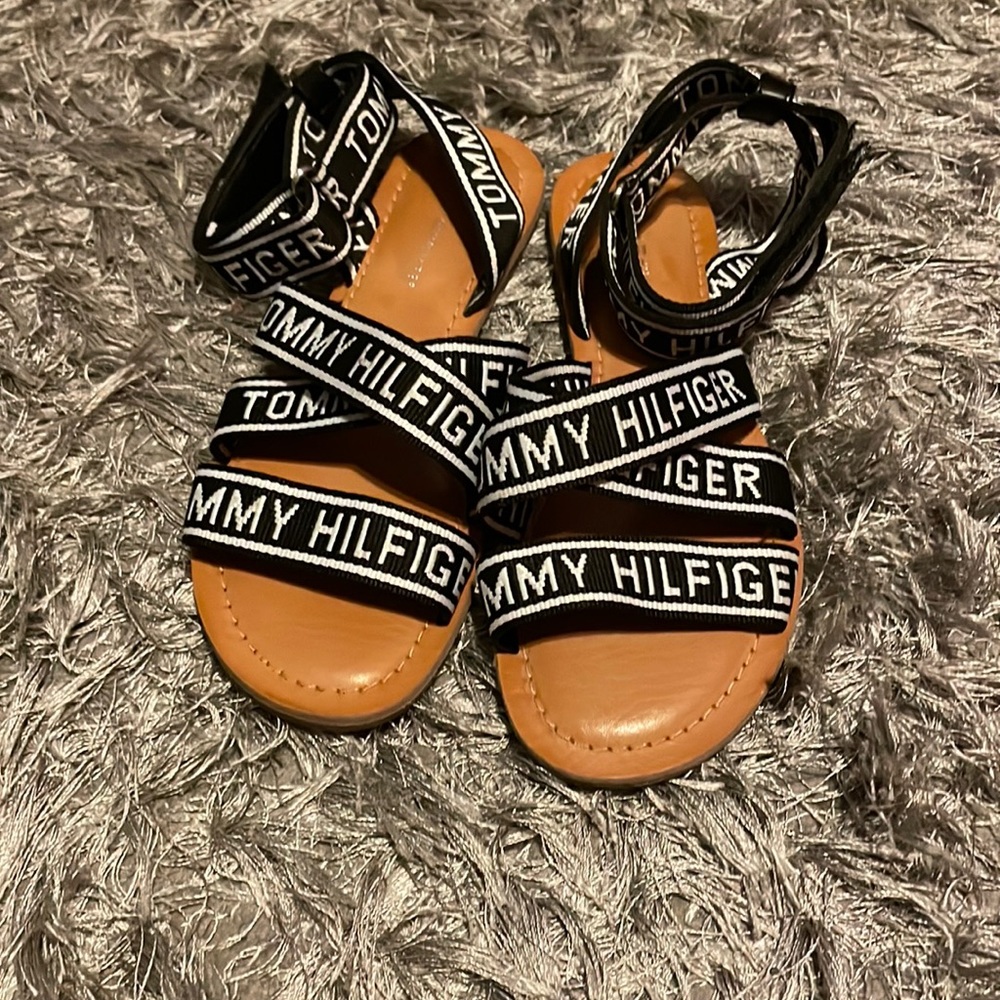 Black and white Tommy Hilfiger sandals